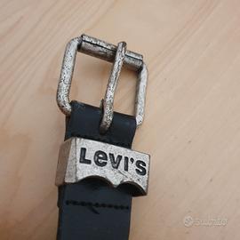 LEVI'S cintura cuoio cinta LEVIS nero vintage 90