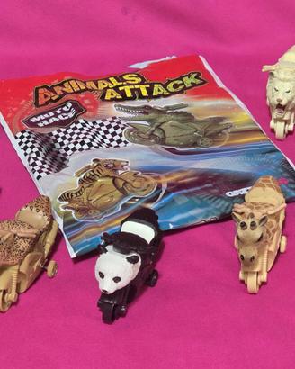 Set di 9 animaletti su moto. - Animali assortiti.