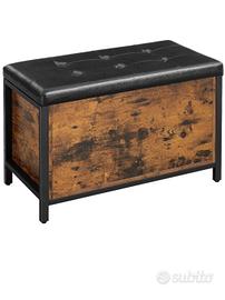 VASAGLE Cassapanca Imbottita  Stile Industriale Ma