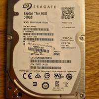 HDD SEAGATE 500 GB  per laptop