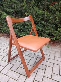 Sedia pieghevole legno e sky ecopelle