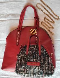 Trussardi Jeans Aspen borsa bordeaux con pochette