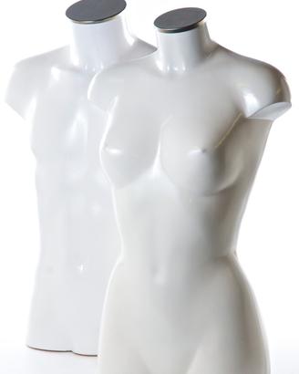 Manichini Uomo Donna bianchi - Testa piana Inox