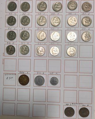 50 PFENNIG RFT/DDR - LOTTO ORGANIZZATO 28 MONETE.