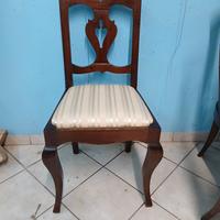 Sedia in noce del 1800