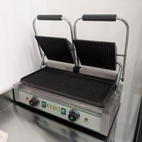 Piastra grill in ghisa elettrica doppia