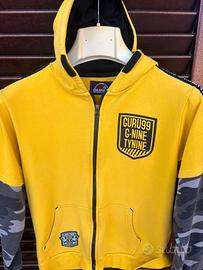 Felpa Guru Gialla con Zip e Cappuccio. Tg. 10 A