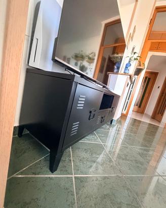 Mobile Porta TV Stile Industriale "Locker" - Nero