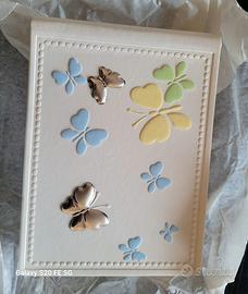 ALBO PER NEONATI CON FARFALLE IN ARGENTO