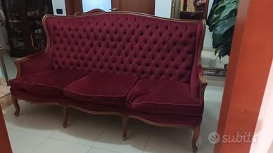 Set divano e due poltrone in stile Luigi XV 