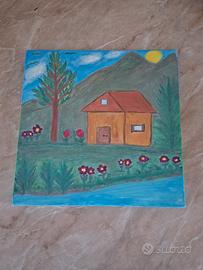 quadro dipinto a mano su tela 30x30 