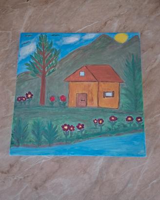 quadro dipinto a mano su tela 30x30 