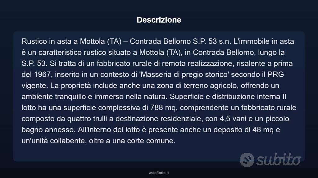 Immobile in asta di 788 m² a Mottola - Vista 3