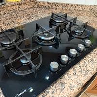 Piano cottura candy 5 fuochi con base di vetro