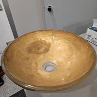 lavabo color oro+rubinetto