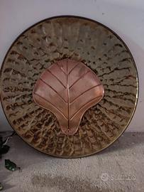 Antico lampadario da parete in ottone e rame