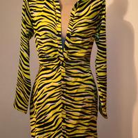 Abito Chemisier Calliope Giallo Zebrato - Tg S- Nu