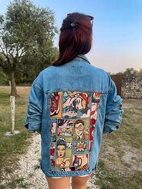 giacca jeans personalizzata pop art fumetti 