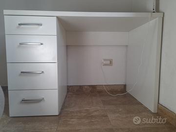 Scrivania bianca 110x60 cm – 4 cassetti