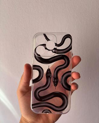 Cover iPhone 16 Pro Trasparente Design Serpenti