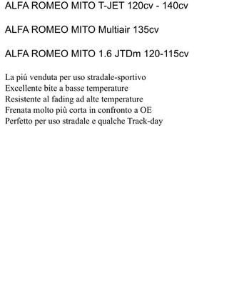 alfa mito pastiglie sportive  ebc