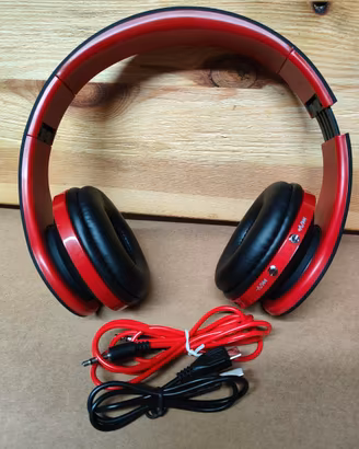 Cuffie Wireless Bluetooth Pieghevoli Rosse/Nere