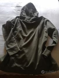 Felpa con cappuccio Benetton verde oliva 