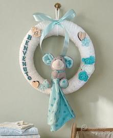 Fiocco Nascita - Ghirlanda Benvenuto con Peluche