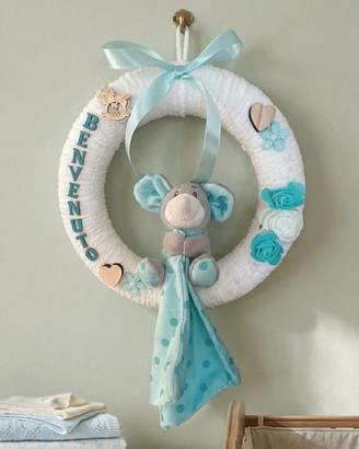 Fiocco Nascita - Ghirlanda Benvenuto con Peluche