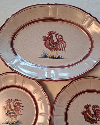 piatti ceramica con gallo 