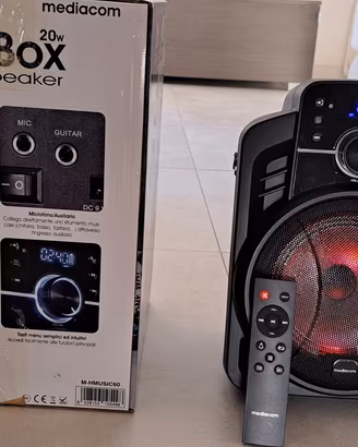 cassa bluetooth 20w + microfono archetto wireless 