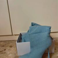 Stivaletti tacco alto color demin-Elegante