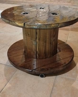 Tavolino da caffè con bobina in legno 