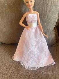 Vestito Barbie - abito rosa elegante barbie pizzo