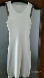 Abitino a costine bianco con strass