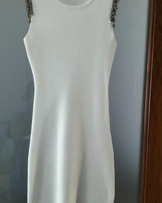 Abitino a costine bianco con strass