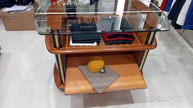 MOBILE in legno marino E BANCO IN CRISTALLO