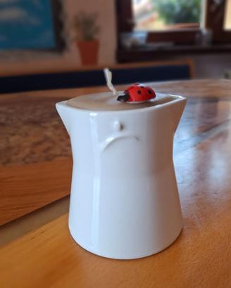 Candela con vasetto in ceramica