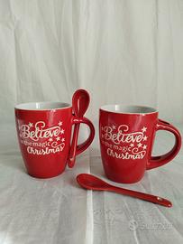 Set tazze natalizie con cucchiaino