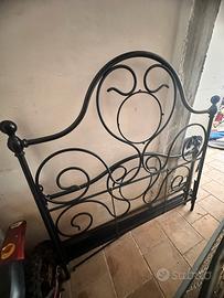 Letto  Matrimoniale antico in Ferro Battuto+rete