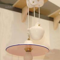 Lampadario saliscendi in ceramica