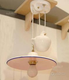 Lampadario saliscendi in ceramica