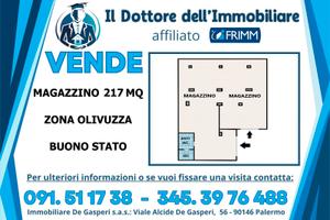 Magazzino deposito 217 mq Via D'Ossuna