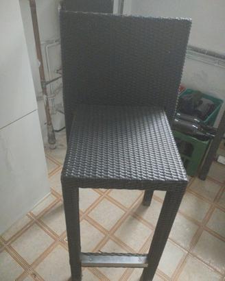  sedia sgabello vimini Nero alta per bar pizzeria 
