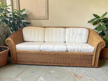 Coppia Divani da Esterno in Rattan Vimini