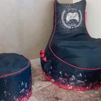 poltrona gaming + poggiapiedi gamewarez