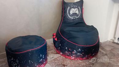 poltrona gaming + poggiapiedi gamewarez