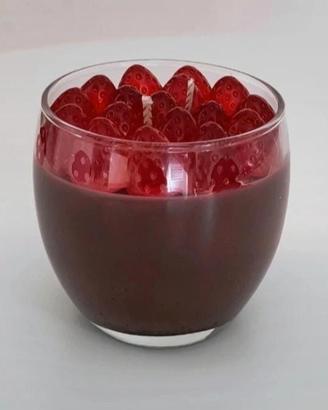 Torta al Cioccolato e Fragole  Candela Artigianale