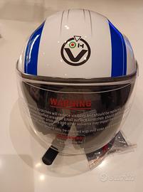 Casco moto bianco blu Vemar VH69 XL