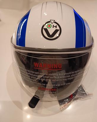 Casco moto bianco blu Vemar VH69 XL